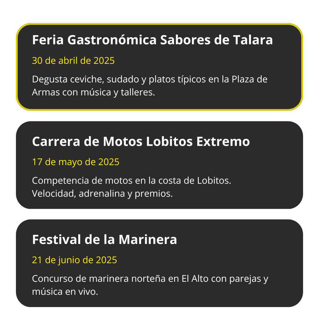 Captura de eventos en la app Vive Talara